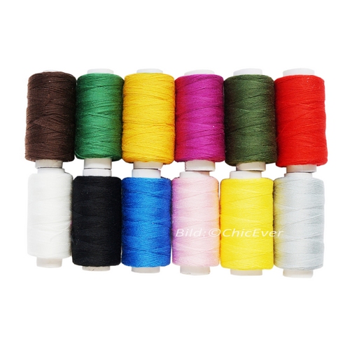 12 Nähgarne Set Nähfaden je ca. 411m Garn Faden f. Nähmaschinen mehrfabig 8725b - zum Schließen ins Bild klicken